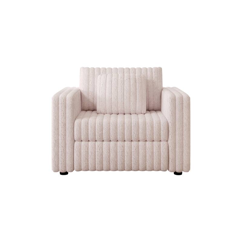 44.9" Plush Modular Sofa Single - Highly Comfortable, Stylish & Functional for Bedroom & Living Room, Light Pink