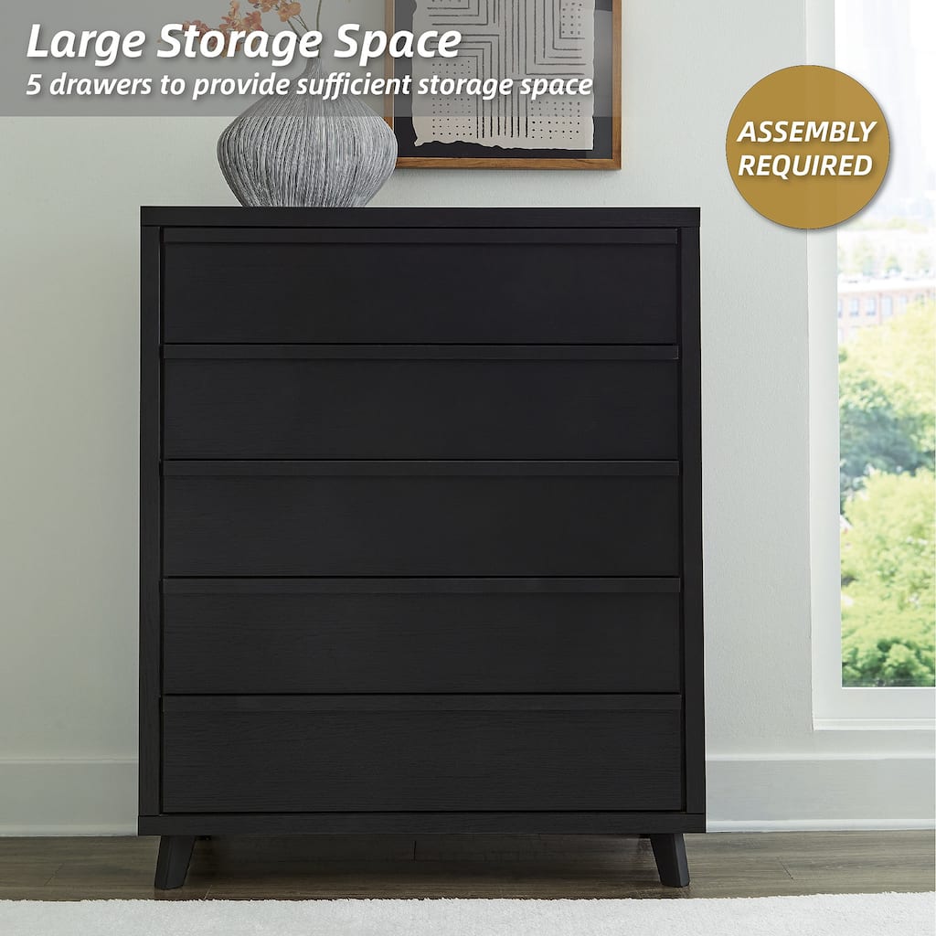 Signature Design by Ashley Danziar Black Wide Chest of Drawers
