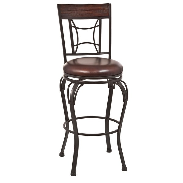 Hillsdale Furniture 4702-830 Granada 18" Wide Metal and Wood Framed Polyester and Polyurethane Upholstered Art Deco Bar Stool