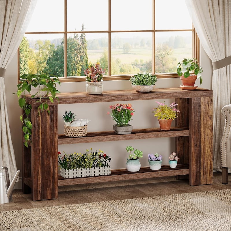 70.9-Inch 3-Tier Extra Long Console Table with Storage for Entryway, Living Room, Hallway