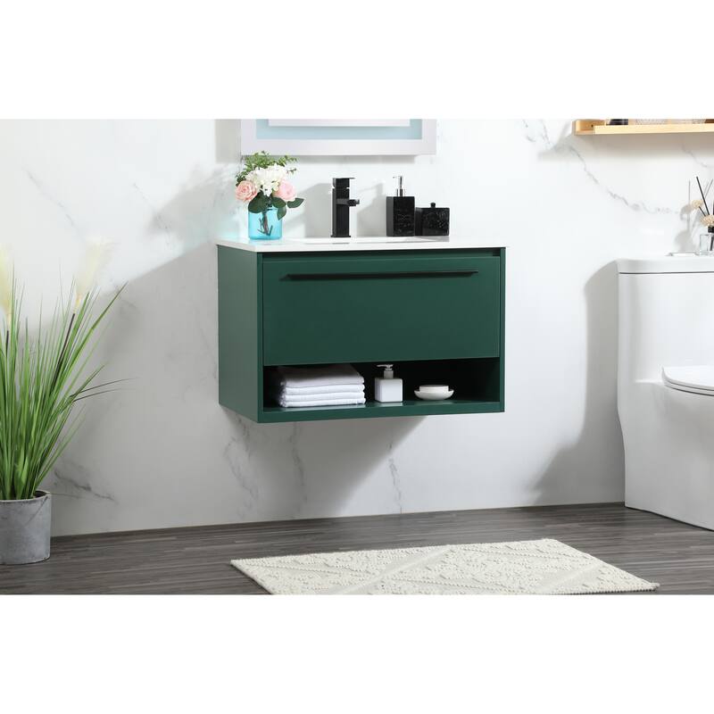 Brush 24 - 30 Inch Single Bathroom Vanity - Green - 30 Inches