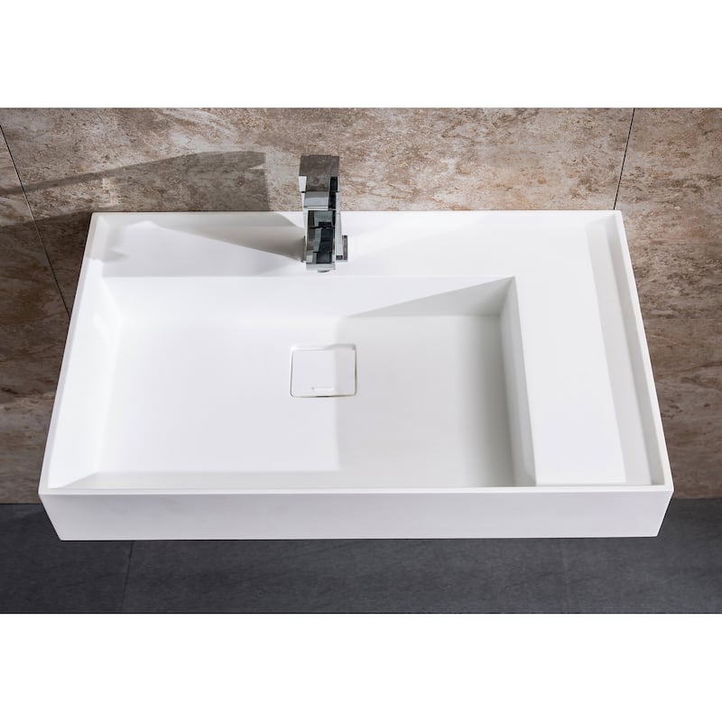 Stafford 36" Single Bathroom Sink - 18D x 36W x 5H - White
