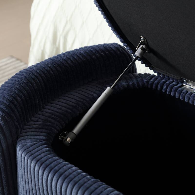 Entryway Upholstered Fabric Storage Ottoman
