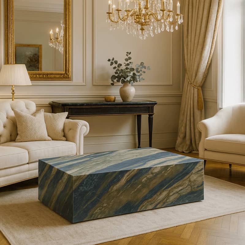 BETACH Genuine Marble Block Coffee Table - Twilight Marble