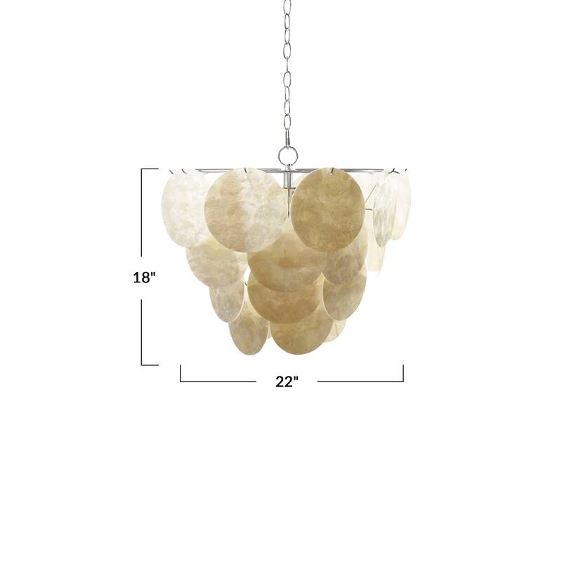 Capiz Shell Pendant Lamp - 22.0"L x 22.0"W x 18.0"H