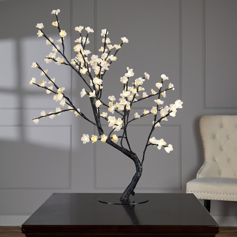 32" White Bonsai Tree - 128 LEDs - Medium