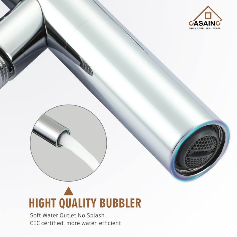 CASAINC Freestanding Single-Handle Bathtub Faucet with Hand Shower