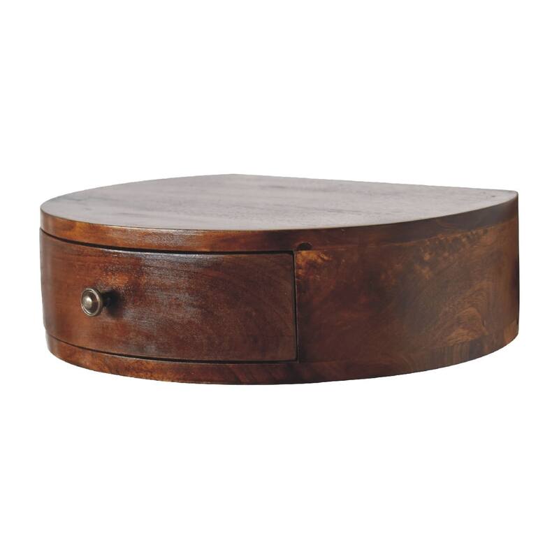 HomeRoots 22" Brown Solid Wood One Drawer Floating Nightstand