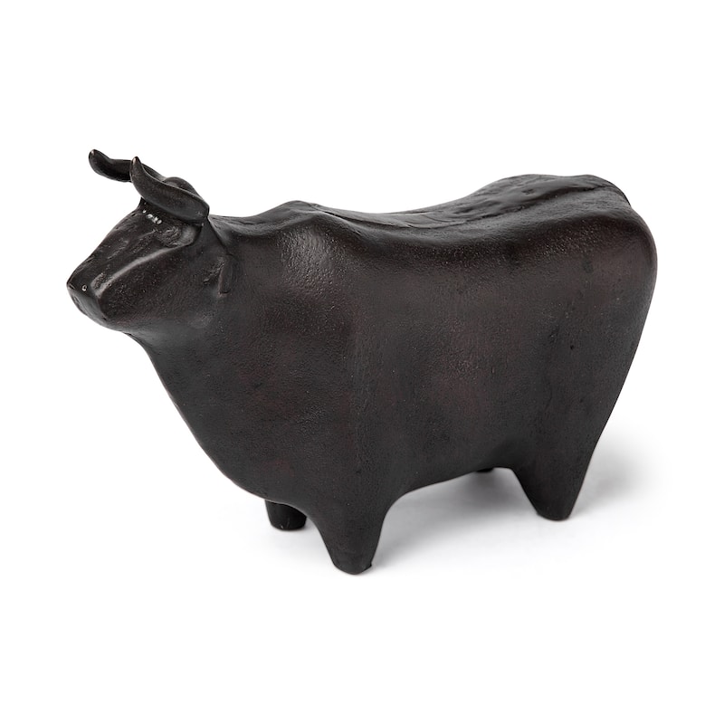 Taurus I Gold Cast Aluminum Bull Decorative Object