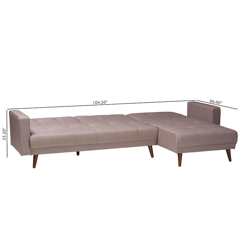 Claire Contemporary Clay Fabric Upholstered Convertible Sofa Bed