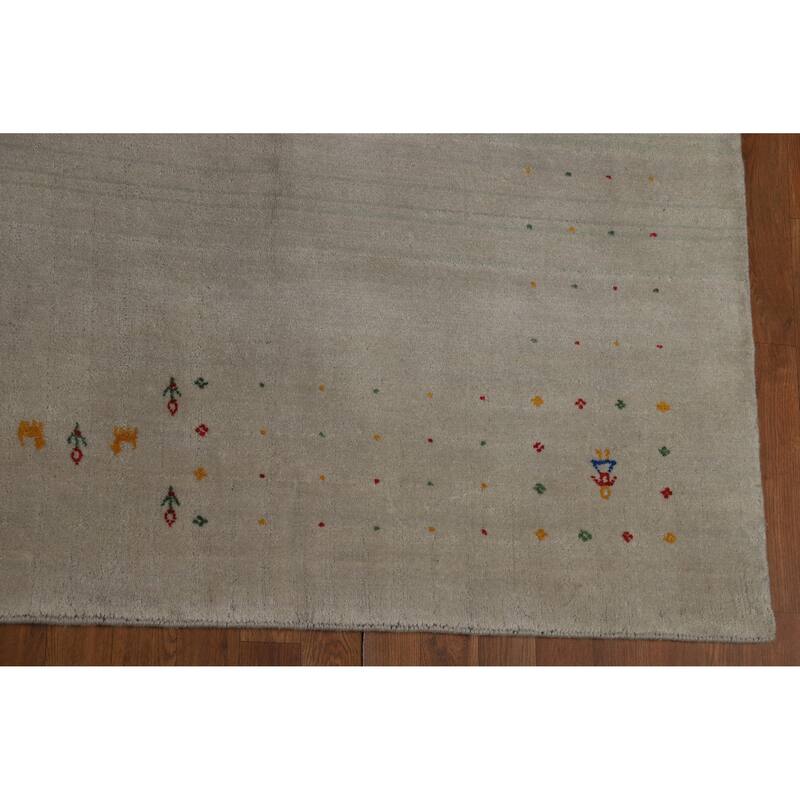 Tribal Gabbeh Oriental Area Rug Handmade Silk Carpet - 9'4" x 11'9"