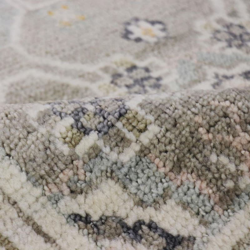 Pasargad Home Khotan Hand-Knotted Salmon/Ivory Wool Area Rug - 8' 1'' X 9'11''