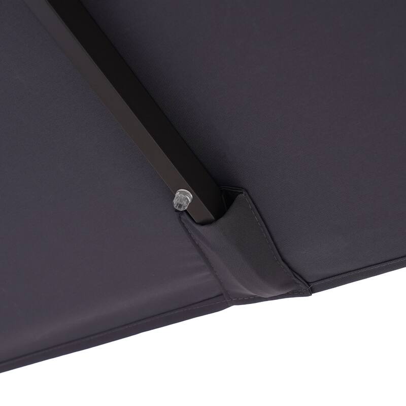 Furniture of America Yetta 8-foot LED Lights Steel Cantilever Offset Tilt Square Roma Umbrella with Base