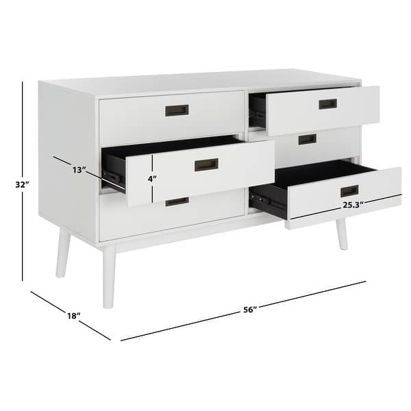 dimension image slide 1 of 6, SAFAVIEH Couture Donald 6-Drawer Dresser.