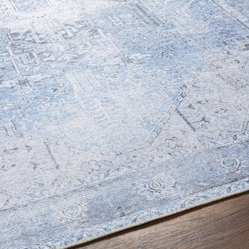 Livabliss Amelie Vintage Medallion Machine Washable Area Rug