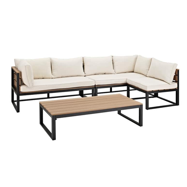 Middlebrook Hampton 4-Piece Outdoor Sectional and Coffee Table