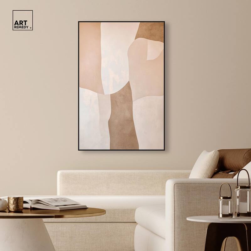 Forms in Beige I Canvas by Art Remedy