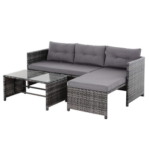 Outsunny 3-piece Wicker Rattan Patio Set. Opens flyout.