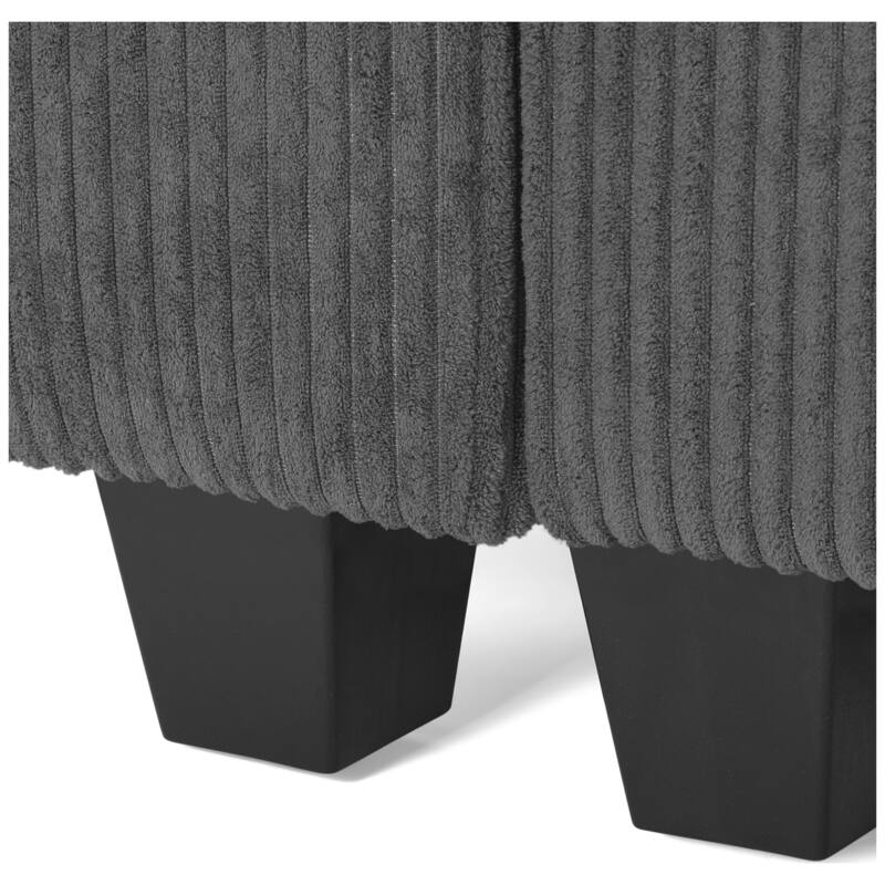 Hamilton Corduroy Upholstered Modular Loveseat with USB Port
