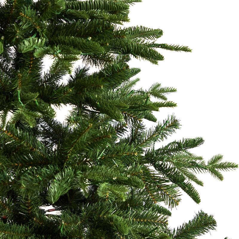 7ft. Spruce Artificial Christmas Tree with 650 Warm White LED Lights & 1575 Branches - Bright Seasonal Holiday X-Mas Glow