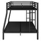 preview thumbnail 9 of 8, Black Full XL over Queen Size Metal Bunk Bed with Ladder & Guardrails for Kids