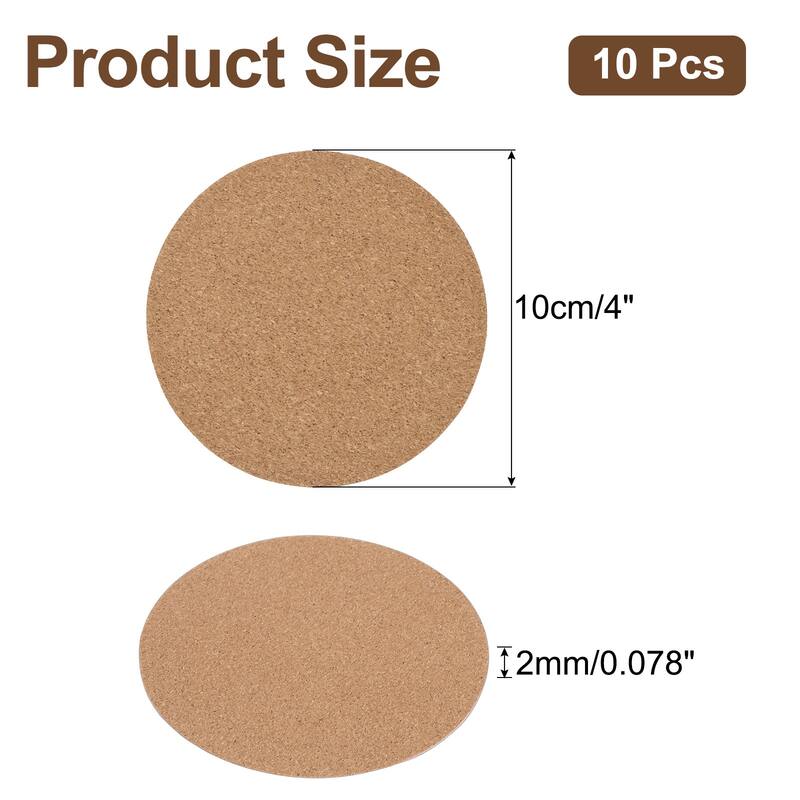 10pcs Cork Plant Coasters, 4 Inch Round Cork Plant Mats - Pink