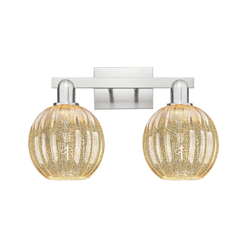 Innovations Lighting 716-2W-12-16 Preston Vanity Preston 2 Light 16" - Brushed Satin Nickel / Mercury