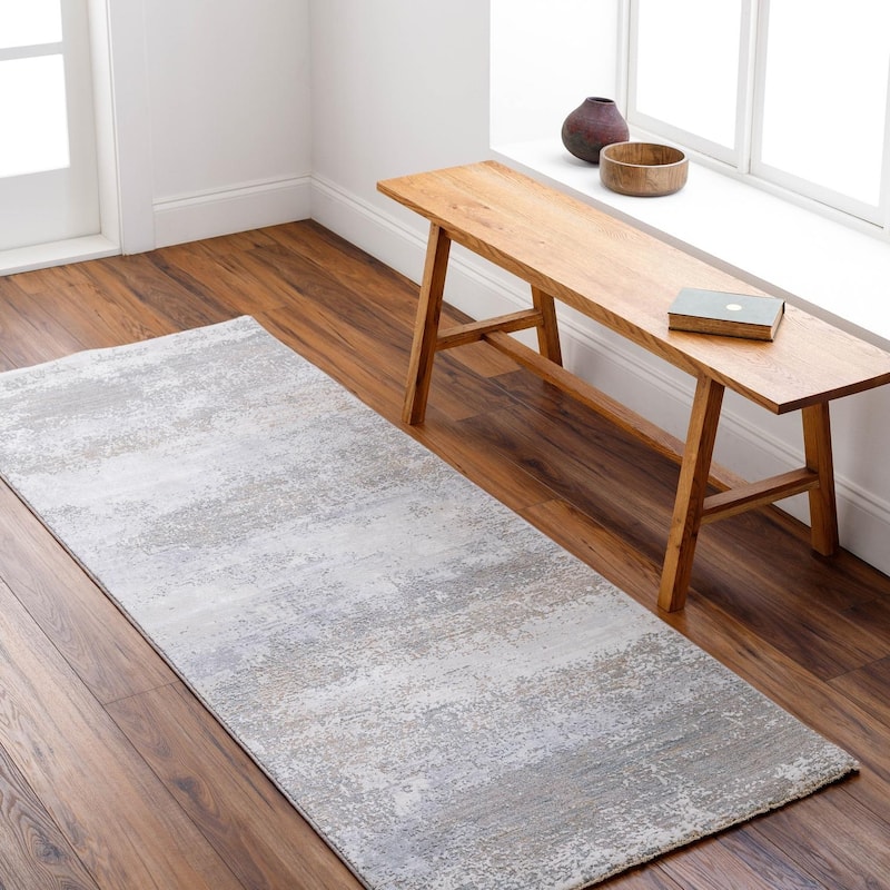 Livabliss Transitional Brunswick Abstract Area Rug - 2'7" x 7'3" - Blue/Taupe