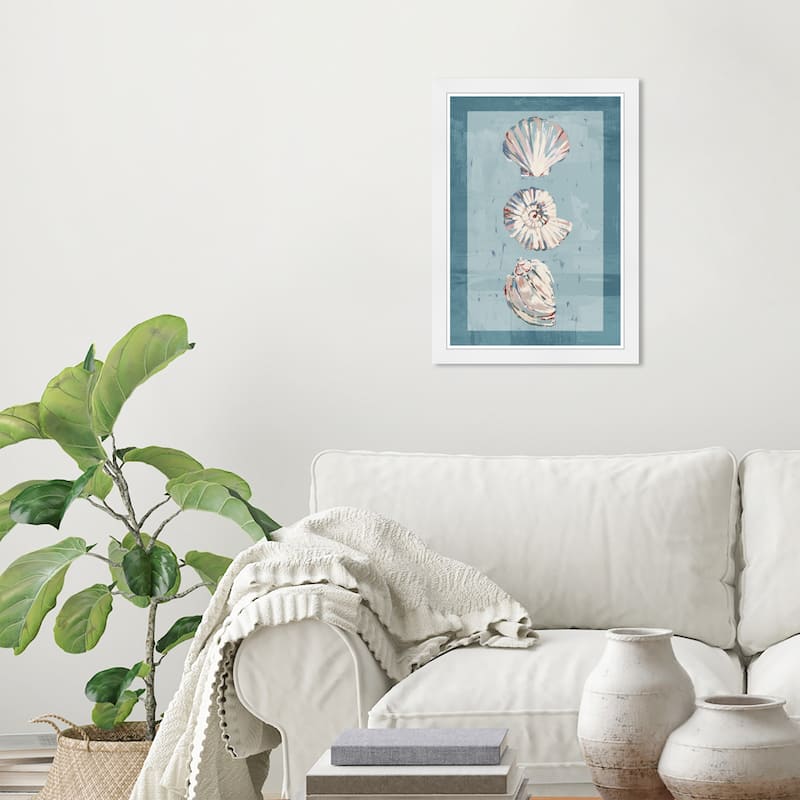 Wynwood Studio Coastal Sea Shells Framed Beachfront Coastal Prints