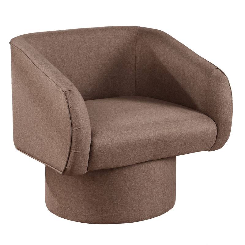 Poundex Round Base Swivel Accent Chair - Cappuccino