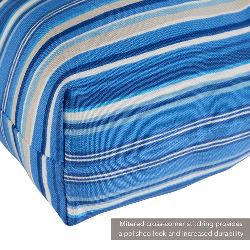 Coastal Stripe 21 x 42-inch Outdoor Seat/Back Chair Cushion (Set of 2) (Cushions Only)