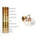 preview thumbnail 15 of 13, Modern Glam 1-Light Gold Wall Sconce Textured Glass Bathroom Vanity Light - D 8" x H 5.5"
