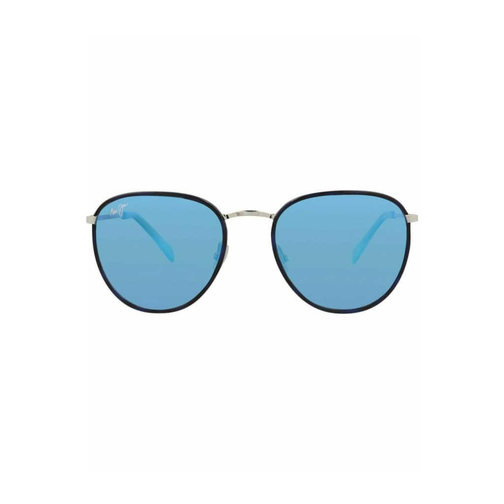 Maui Jim Round-Frame Monel Acetate Sunglasses - Blue Silver Blue