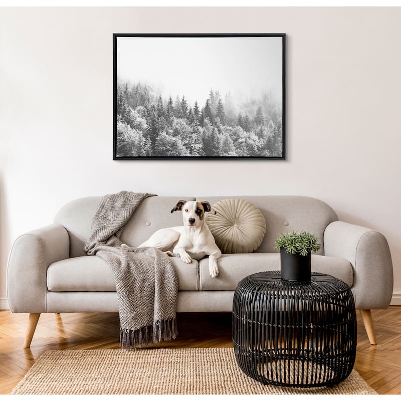 Kate and Laurel Sylvie Fog Framed Canvas by The Creative Bunch Studio
