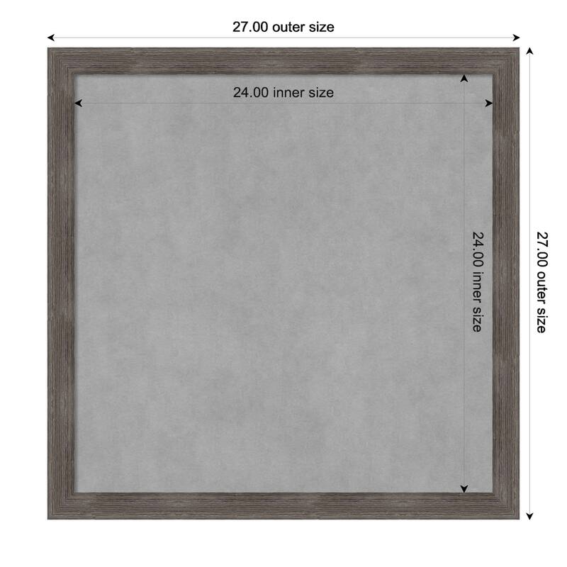 Amanti Art Pinstripe Lead Grey Framed Magnetic Board - Board Size 24x24