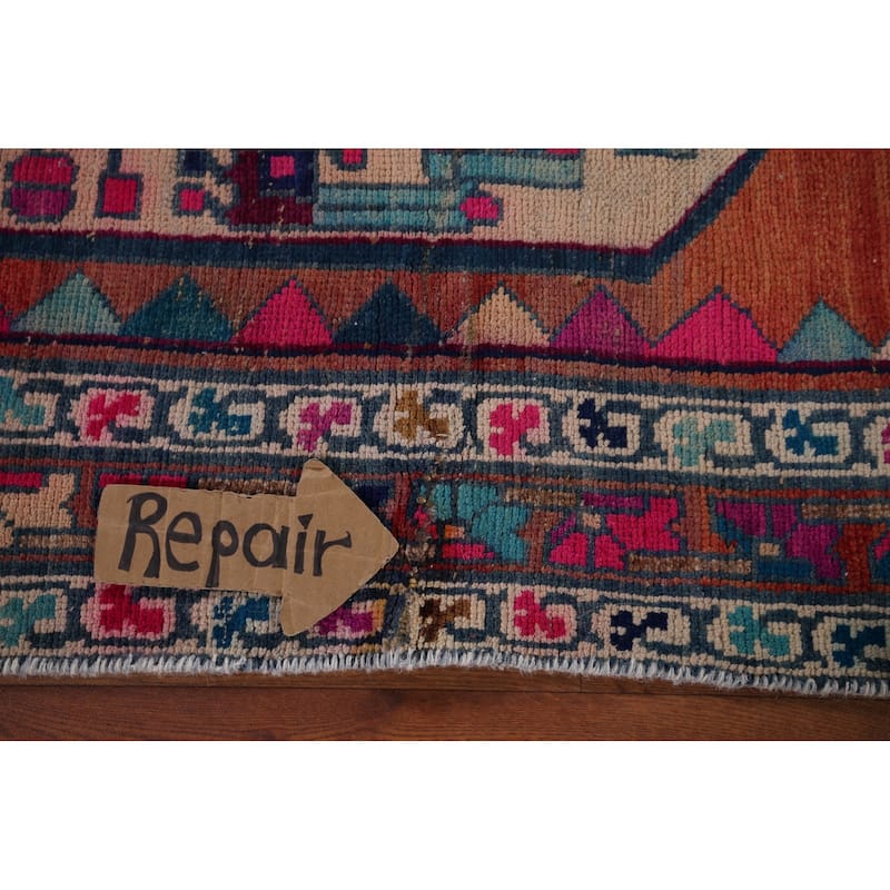 Ardebil Persian Vintage Area Rug Handmade Wool Carpet - 4'6" x 9'9"