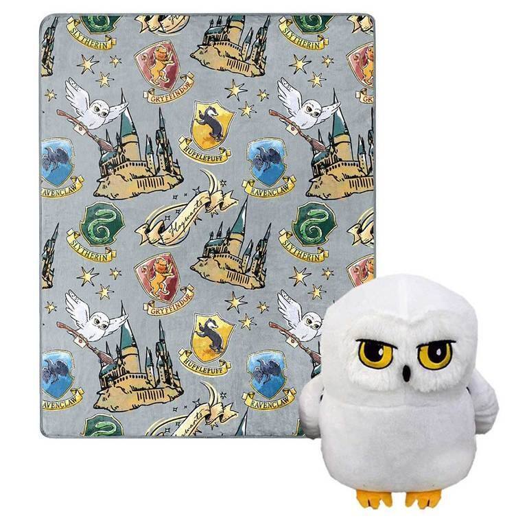 Warner Brothers Harry Potter Hedwig Magic Silk Touch Throw Blanket with Plush Hugger