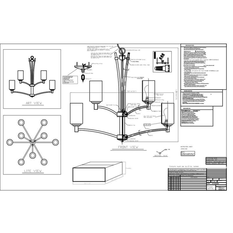 Elk Home Pittman Brushed Nickel With White Glass Chandelier