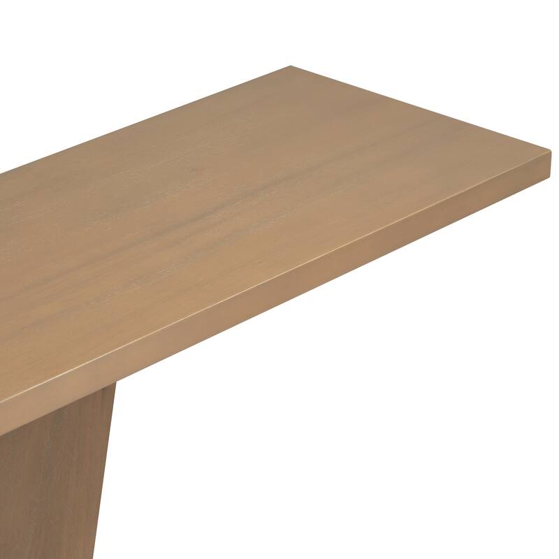 V Base Design Console Table with Natural Wood Veneer