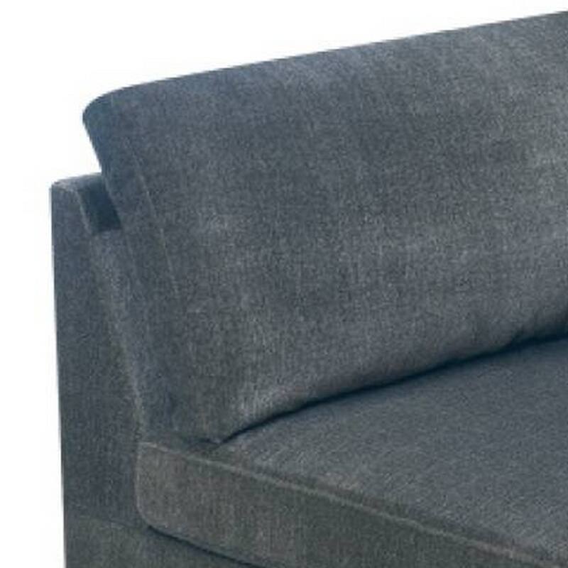 37 Inches Fabric Upholstered Wooden Corner Wedge, Gray