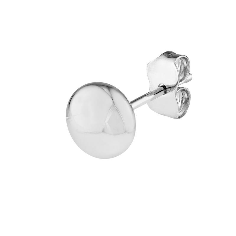 Curata 14k White Gold 7mm Puffed Circle Stud Earrings