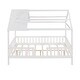 preview thumbnail 27 of 33, Full Size Wood House Bed with Fence, White+Gray