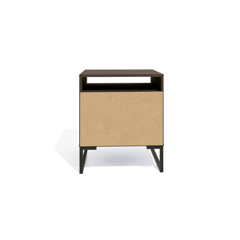 Mid-Century Modern Collins Nightstand - 2 Drawers & Niche