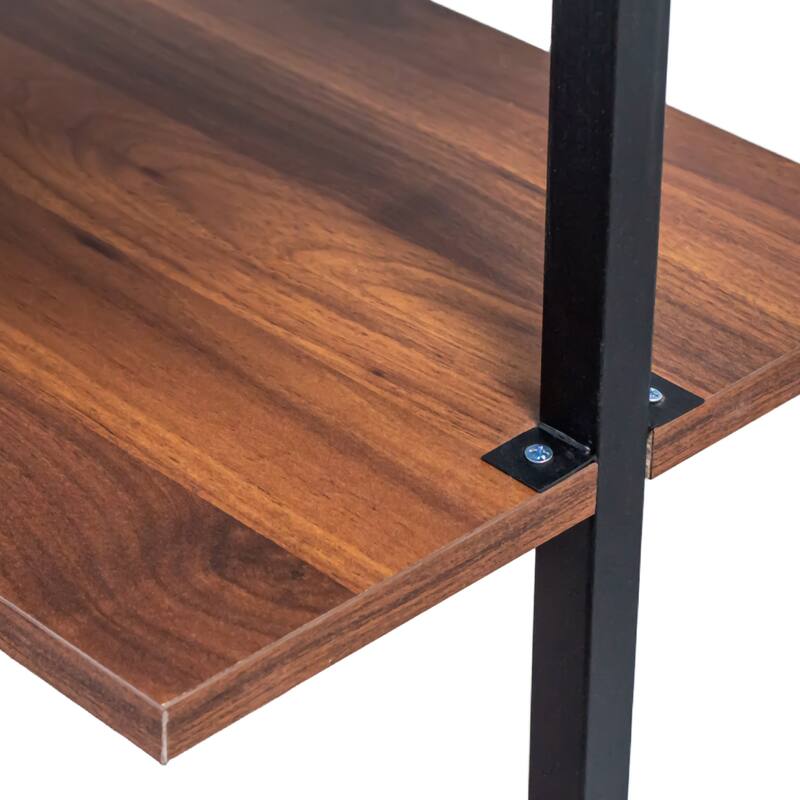 GDFStudio - Sara Industrial Wall-Mounted 3-Tier and 2-Tier Wood & Metal Floating Shelves