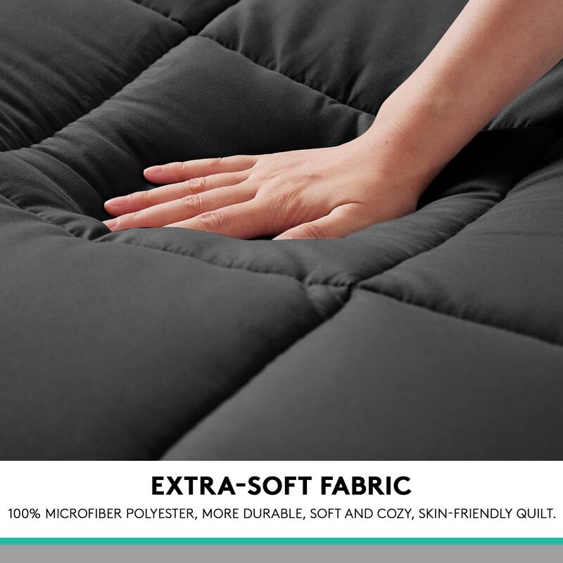 All Season Soft Comforter/Duvet Insert, Quilted and Peach-skin Processes, Machine Washable