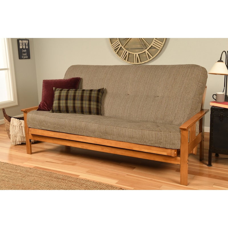 Somette Monterey Butternut Futon Set and Mattress - Taxi Woodsmoke
