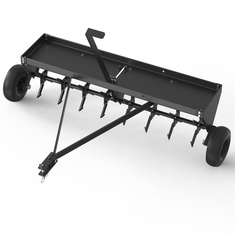 48 Inch Tow Behind Aerators with Durable Steel Tines Lawn Soil Penetrator with Extra-Wide Tow Bar for Lawn