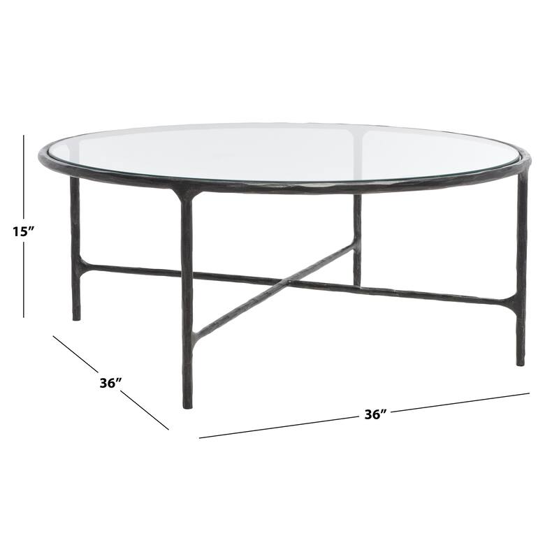 SAFAVIEH Couture Venanzia Round Metal Coffee Table - 36" W x 36" L x 15" H - 36"W x 36"D x 15"H