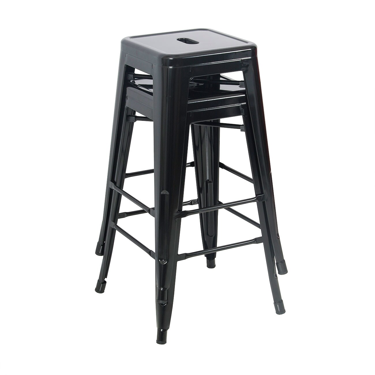 Belleze 26 Inch Metal Counter Vintage Bar Stools Set Of 6