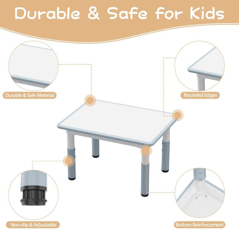 Table and 4 Chairs Set for Ages 2-10 Height Adjustable